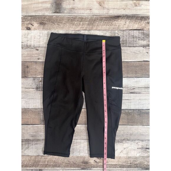 Patagonia Endless Run Capris Black Stretchy Yoga Running Athletic Pants | Size S - Picture 4 of 8
